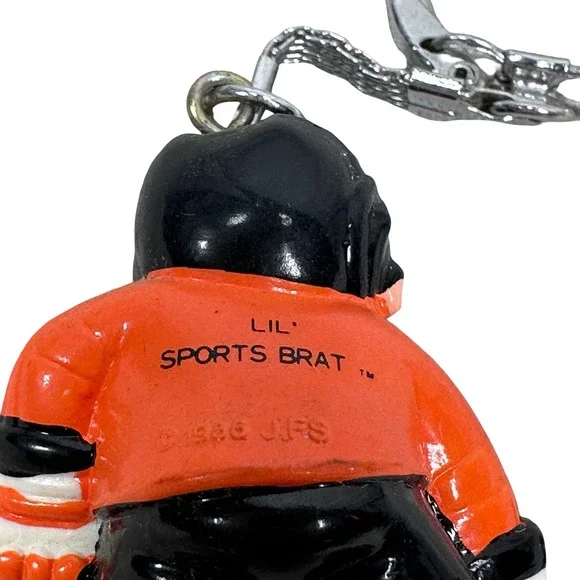 Vintage Philadelphia Flyers Lil Sports Brat NHL Hockey Keychain Orange Black - Picture 3 of 4